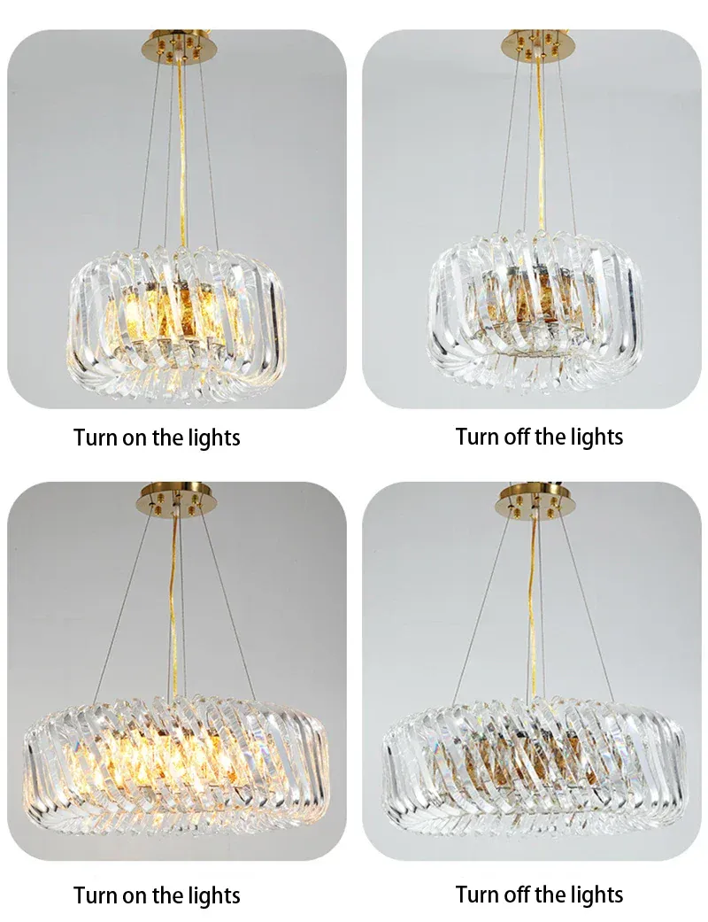 Lustre Moderne en Verre pour Séjour