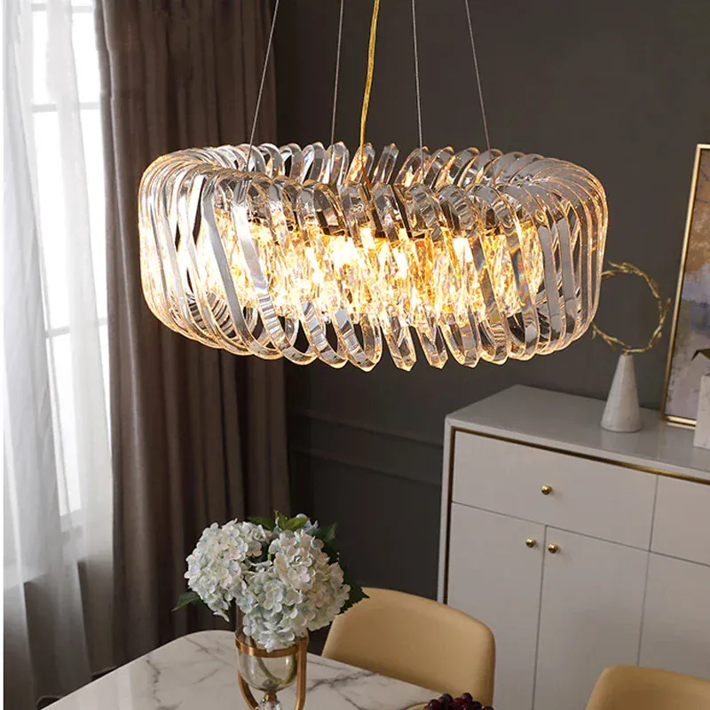 Lustre Moderne en Verre pour Séjour