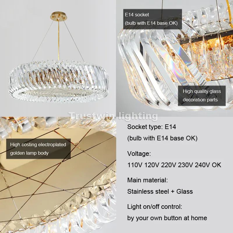 Lustre Moderne en Verre pour Séjour