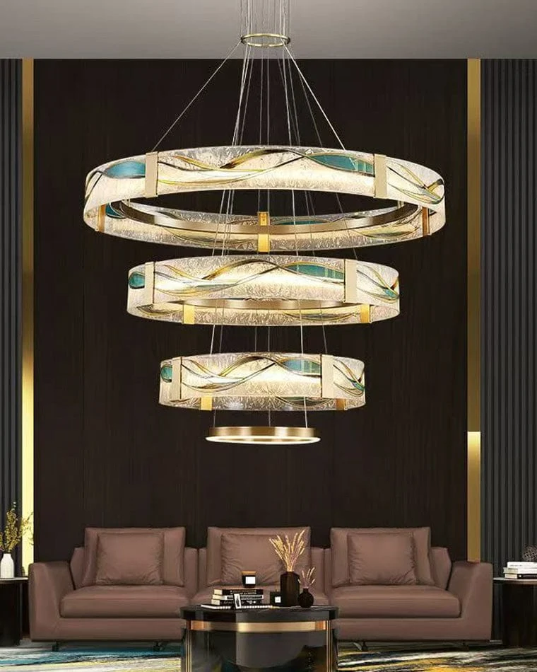 Lustre Anneaux en Cascade