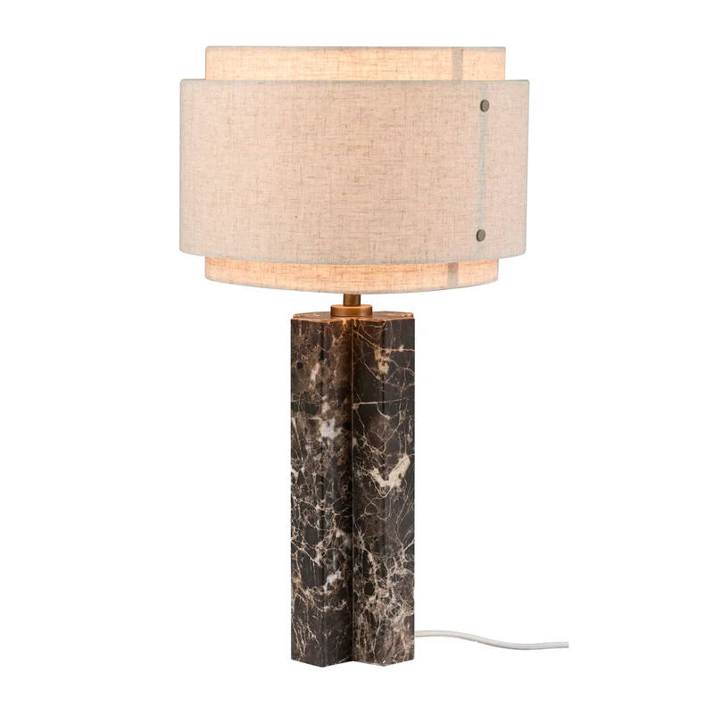 TAKAI BORD E27 BRUN MARMOR/ BEIGE SKÆRM