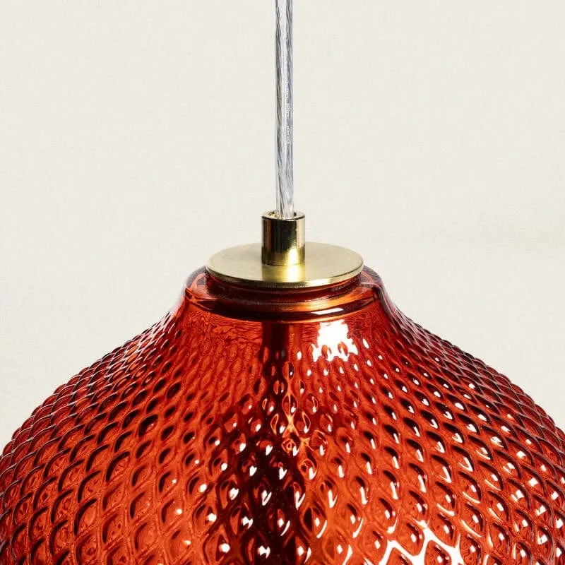 Suspension Verre Rouge
