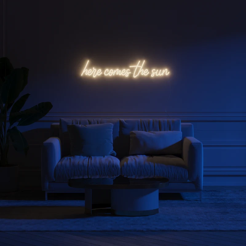 Here comes the sun, signe en néon LED