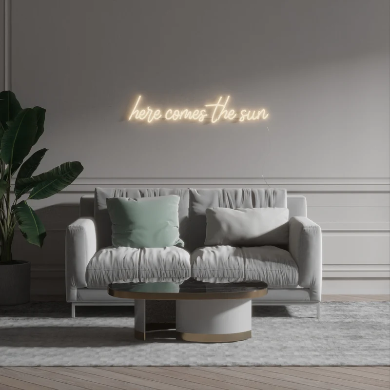 Here comes the sun, signe en néon LED