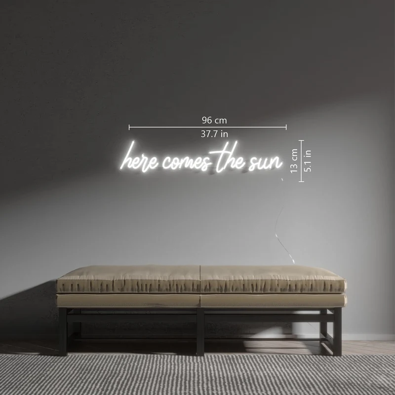 Here comes the sun, signe en néon LED