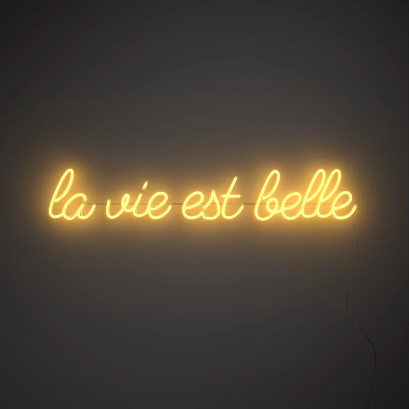 La vie est belle, signe en néon LED