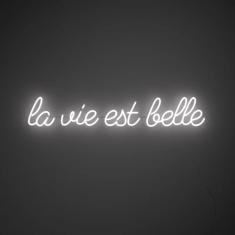 La vie est belle, signe en néon LED