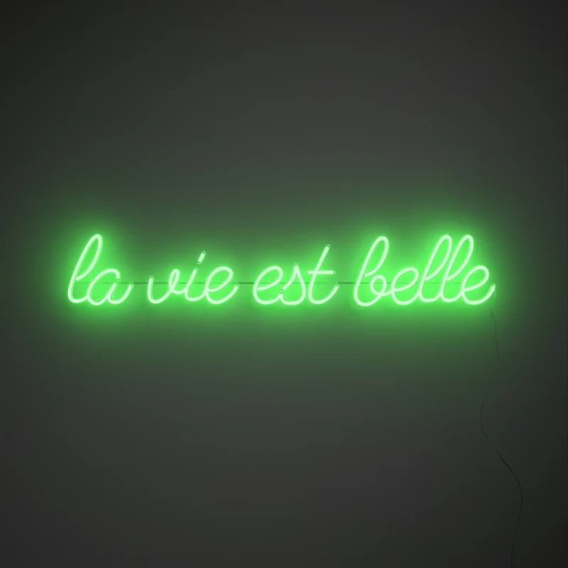 La vie est belle, signe en néon LED