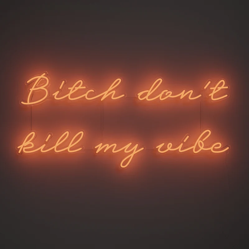 Bitch don't kill my vibe, signe en néon LED