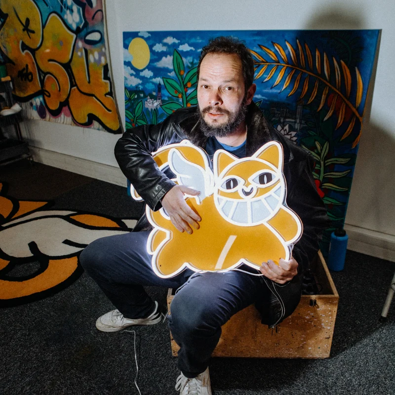 Monsieur Chat, signe en néon LED