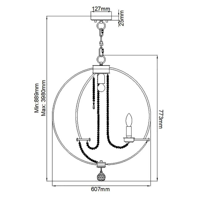 Lustre Boule Argent