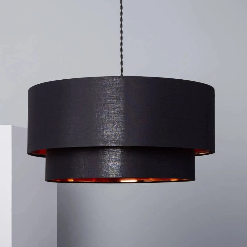 Lampe Suspension Noir Tissu