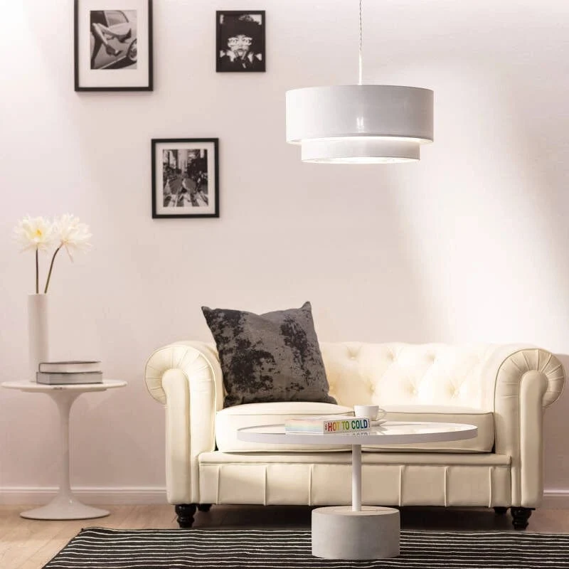 Lampe Blanc Tissu Salon