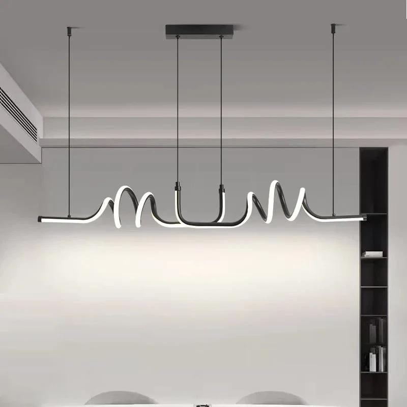 Suspension LED noire spirale