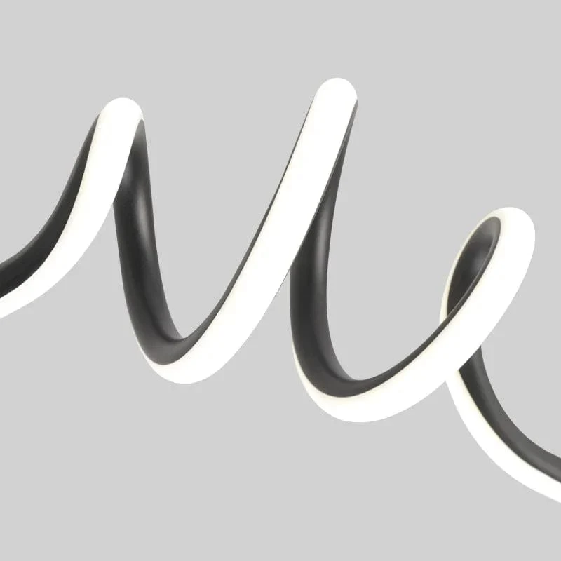 Suspension LED noire spirale