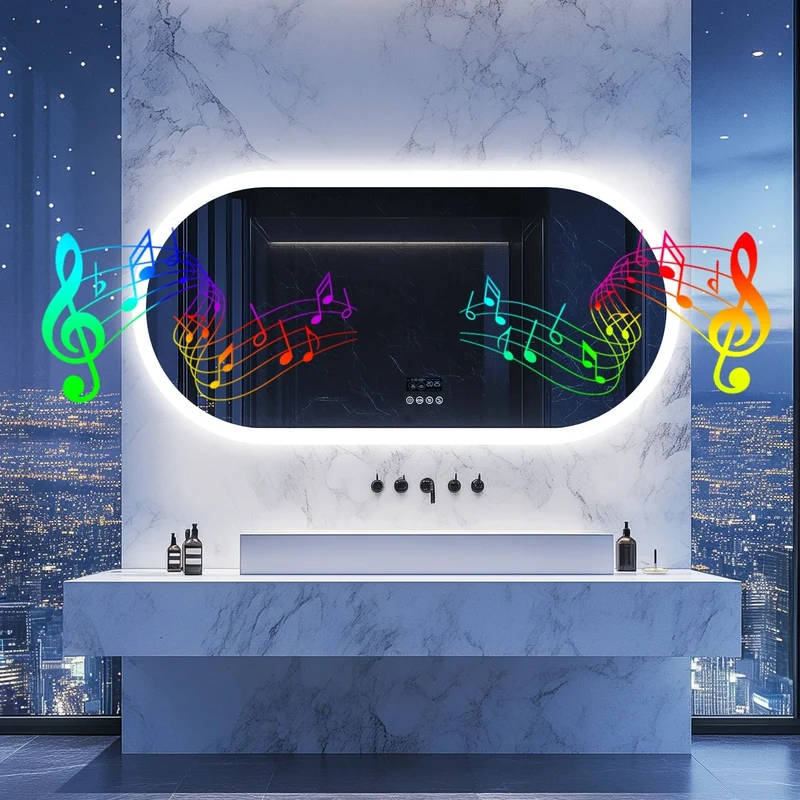 Miroir long ovale LED
