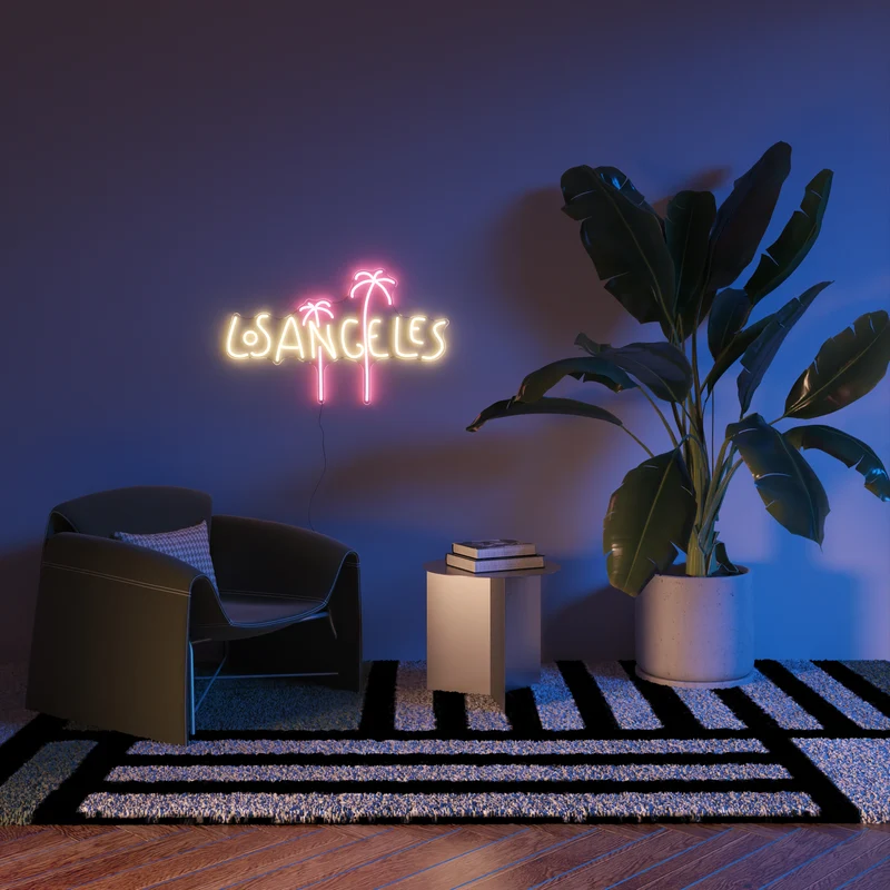 Los Angeles, signe en néon LED