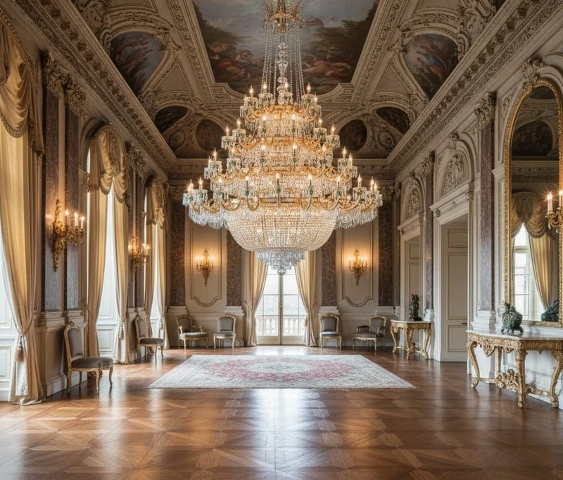 Grand lustre a pampilles pour salle
