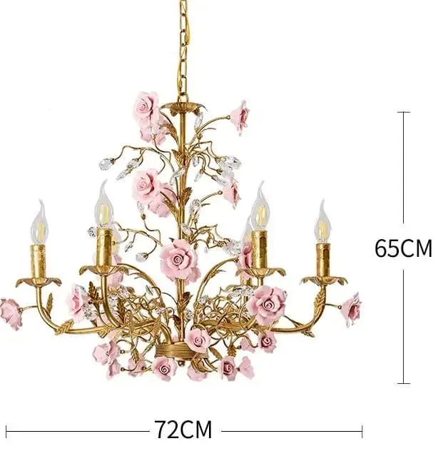 Lustre doré avec fleurs