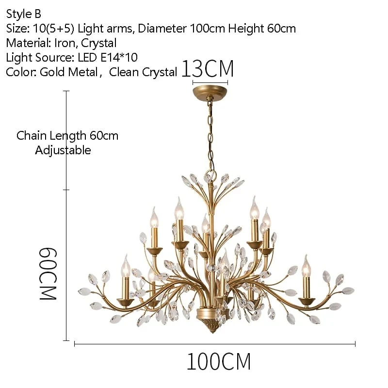 Lustre laiton style baroque
