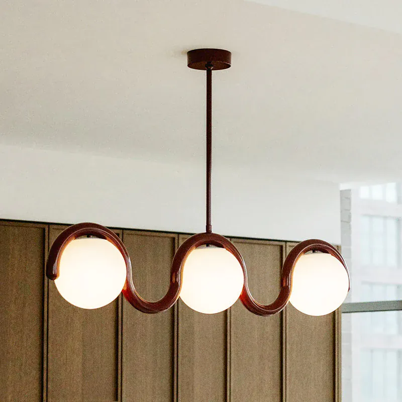 Lustre suspension retro rouge