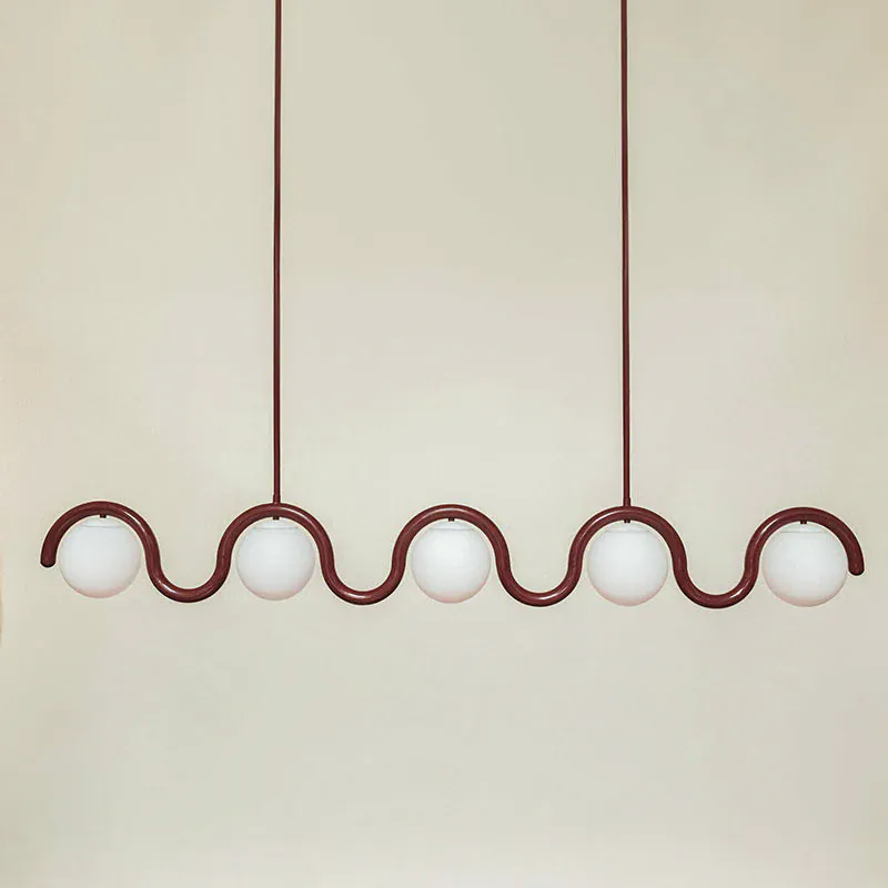 Lustre suspension retro rouge