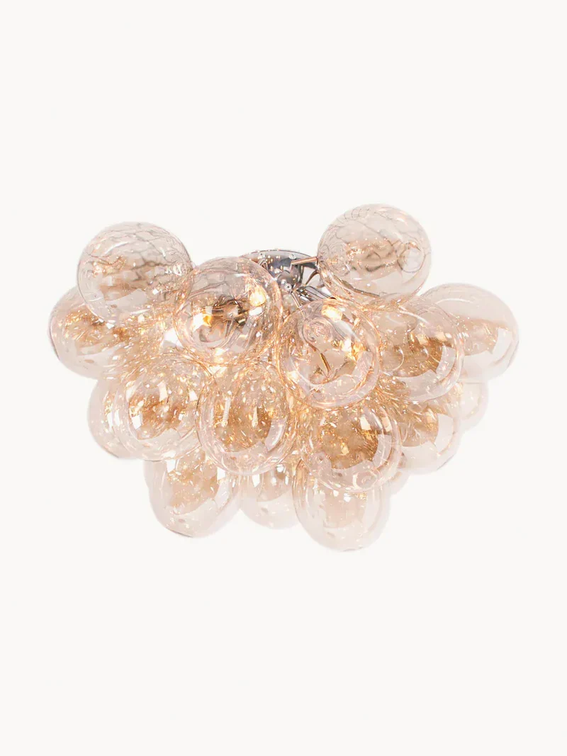 Plafonnier verre rose