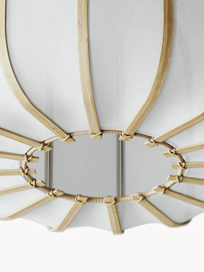 Plafonnier bambou tissu