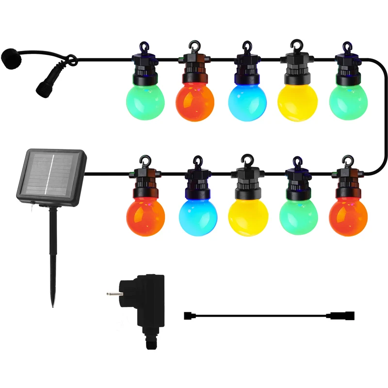 LUCAS 10 LYS STARTSÆT - SOLCELLELAMPE - MULTI