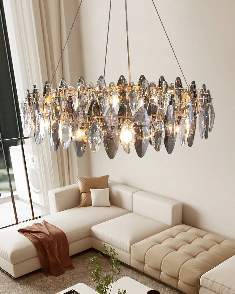Lustre Moderne en Verre Fumé