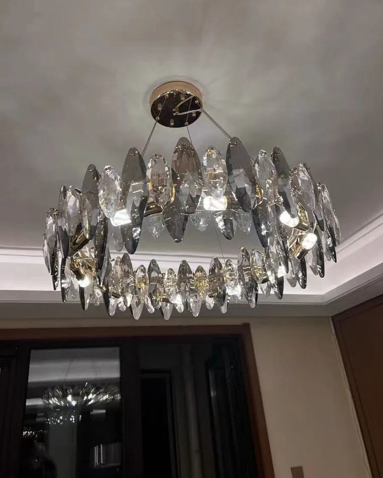 Lustre Moderne en Verre Fumé