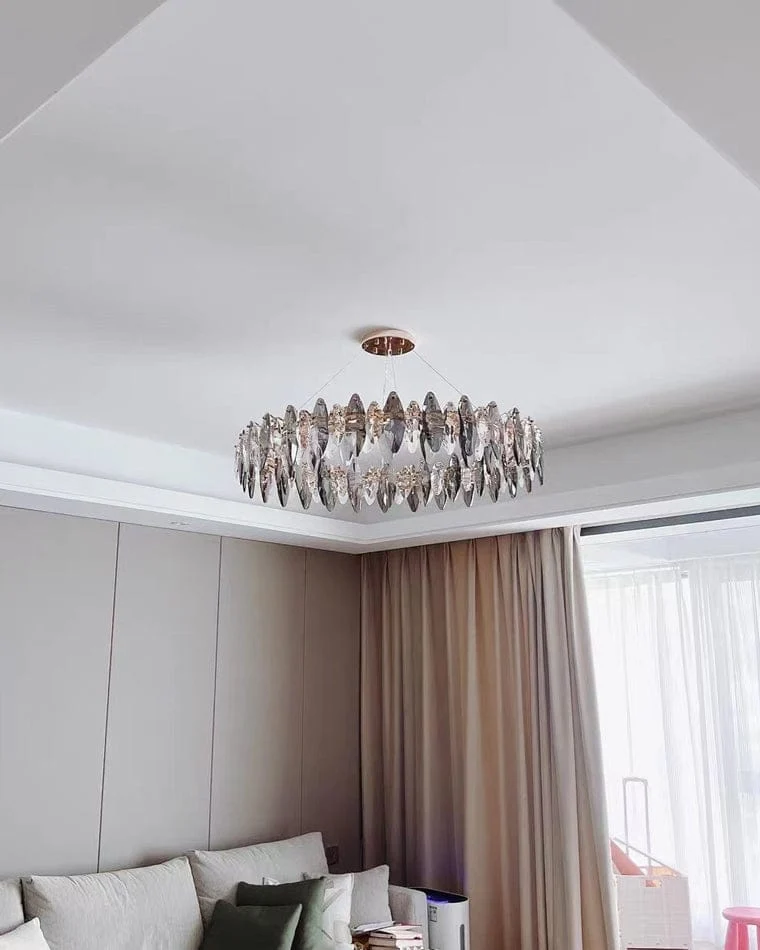 Lustre Moderne en Verre Fumé