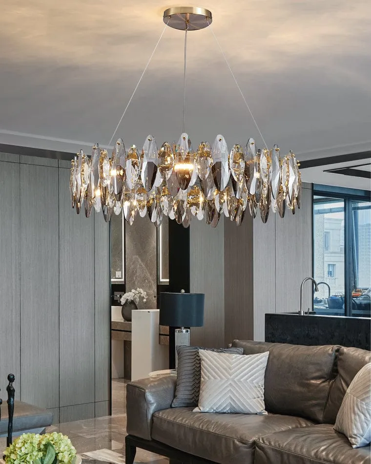 Lustre Moderne en Verre Fumé
