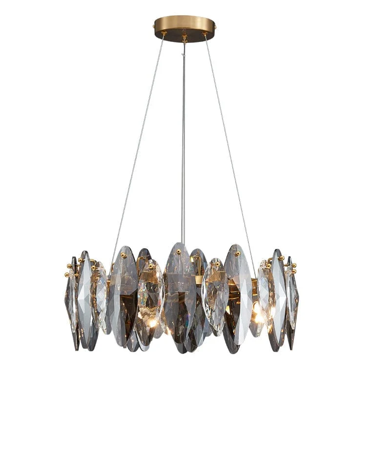 Lustre Moderne en Verre Fumé