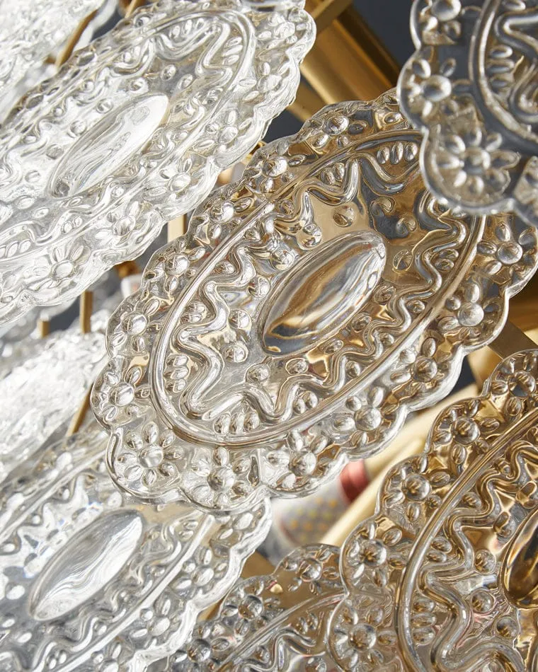 Lustre de Salon en Verre Texturé – Design et Moderne
