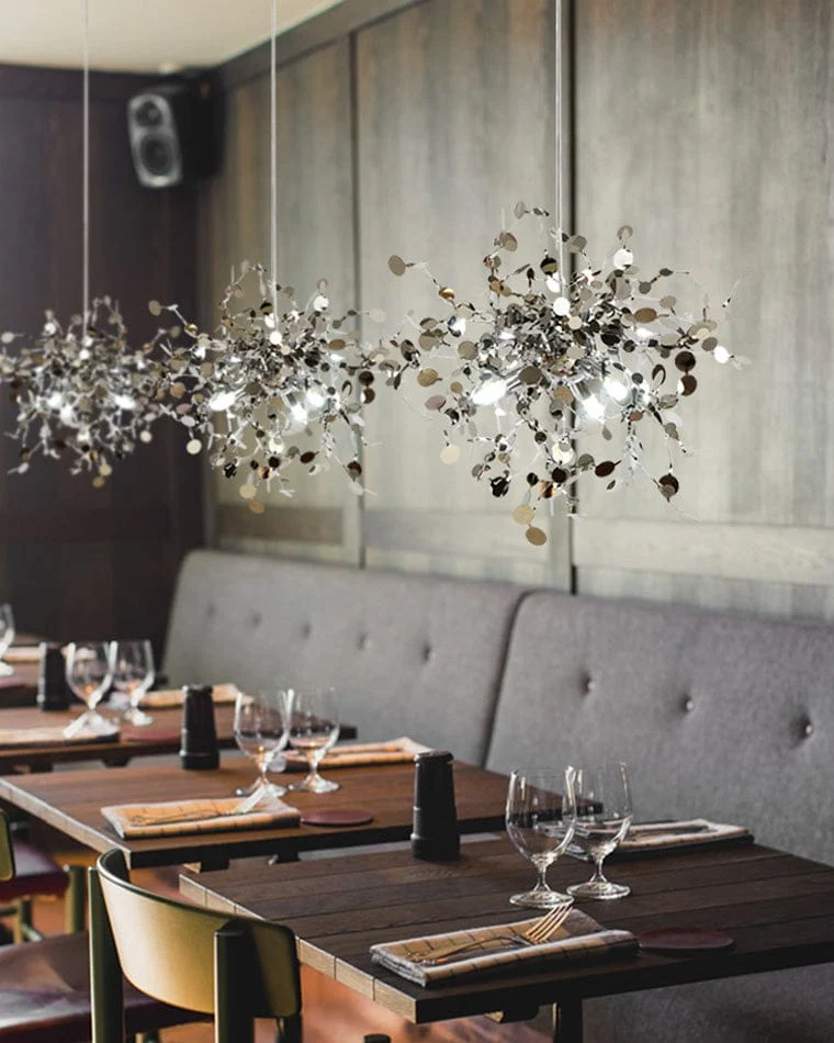 Lustre Suspendu Nuage Doree brillant