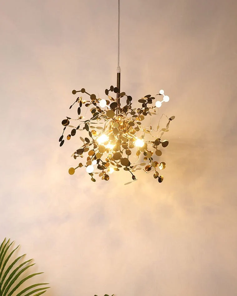 Lustre Suspendu Nuage Doree brillant