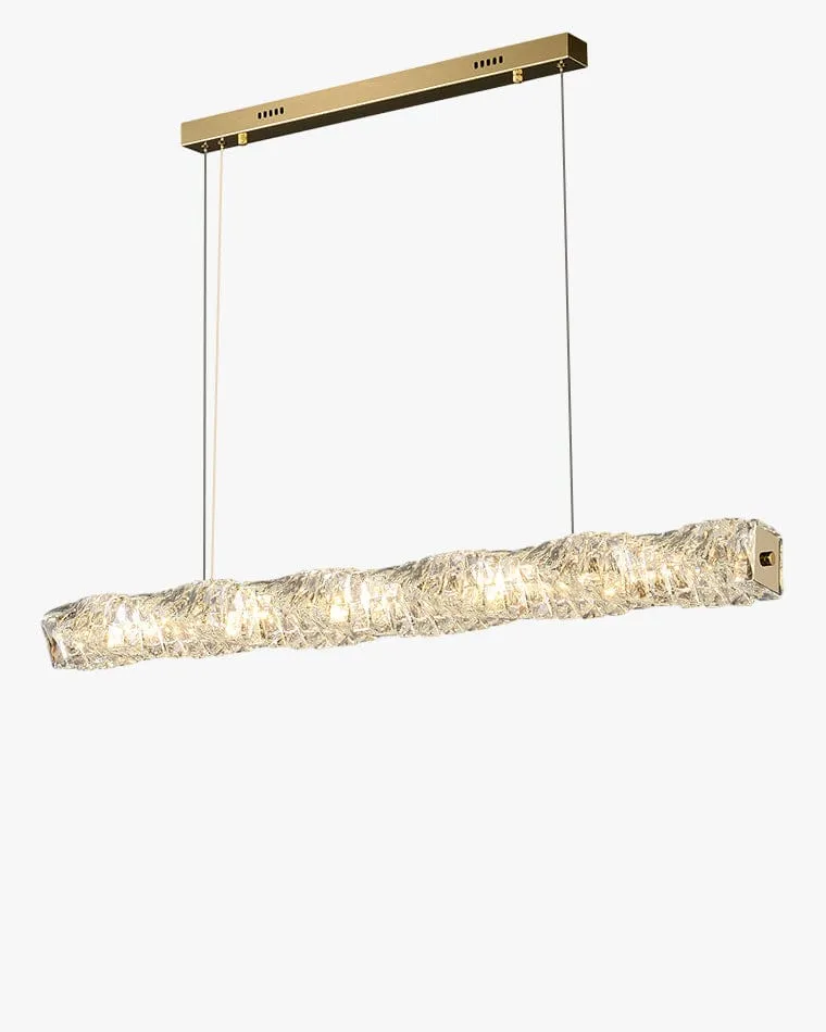Long Lustre Suspension LED en Verre Haut de Gamme