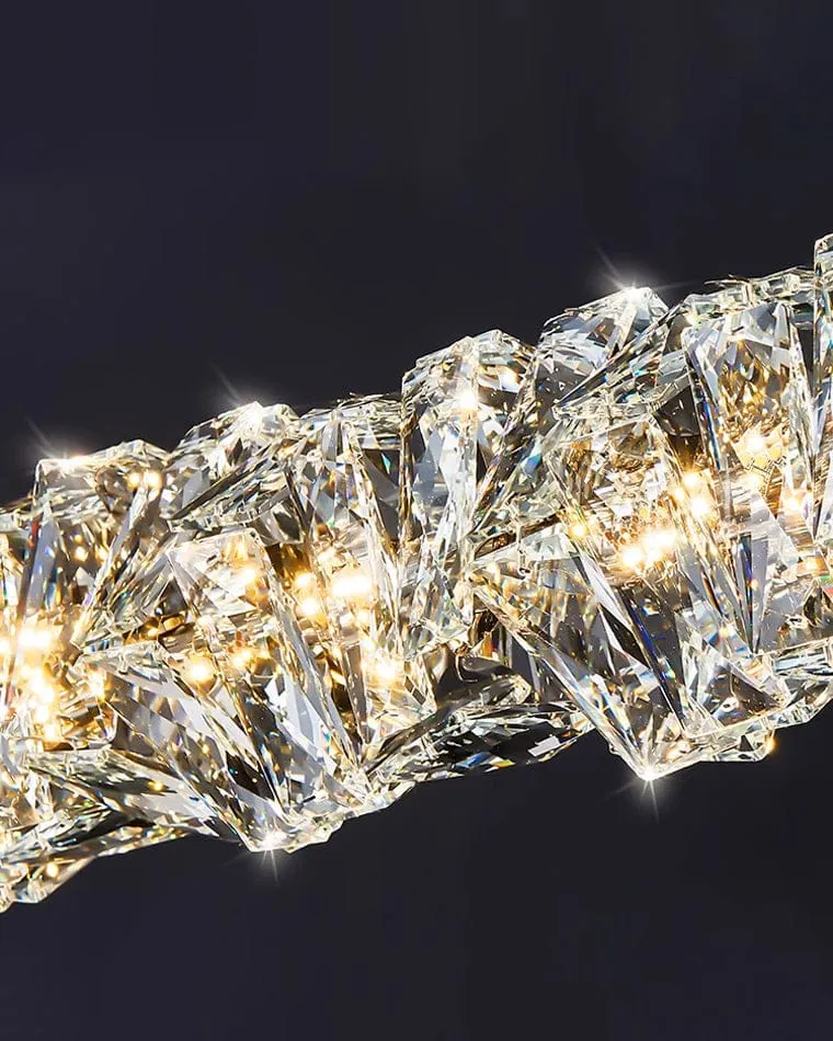 Long Lustre Suspension LED en Verre Haut de Gamme