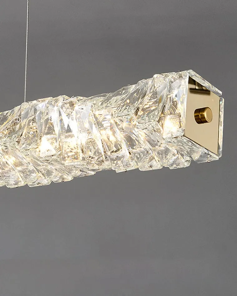 Long Lustre Suspension LED en Verre Haut de Gamme