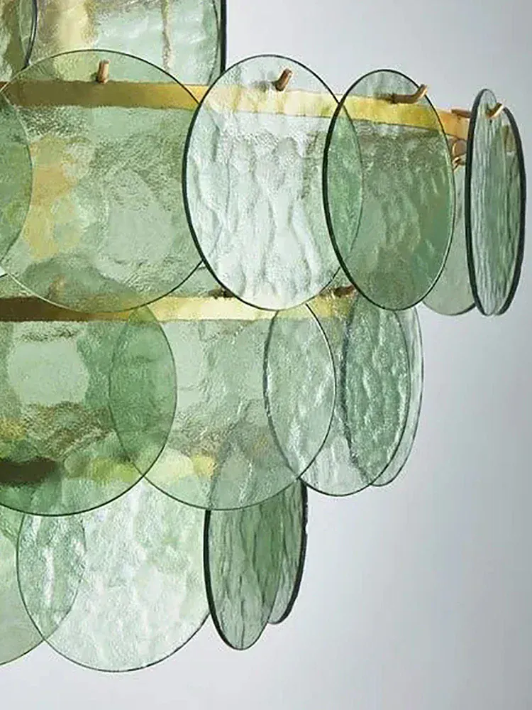 Lustre rond en verre au style rétro