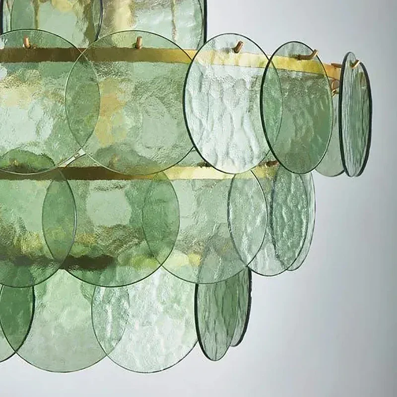 Lustre rond en verre au style rétro