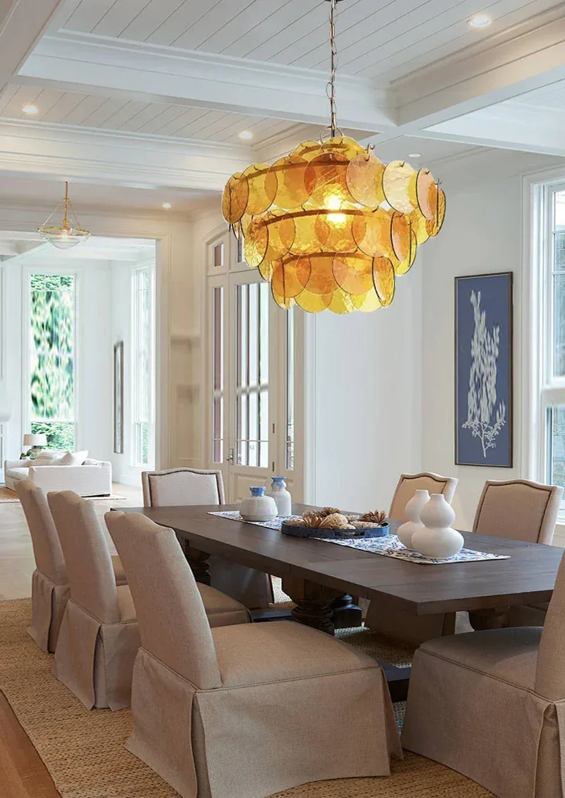 Lustre rond en verre au style rétro