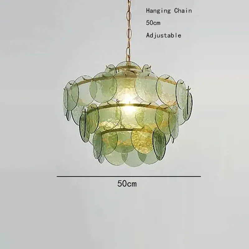 Lustre rond en verre au style rétro