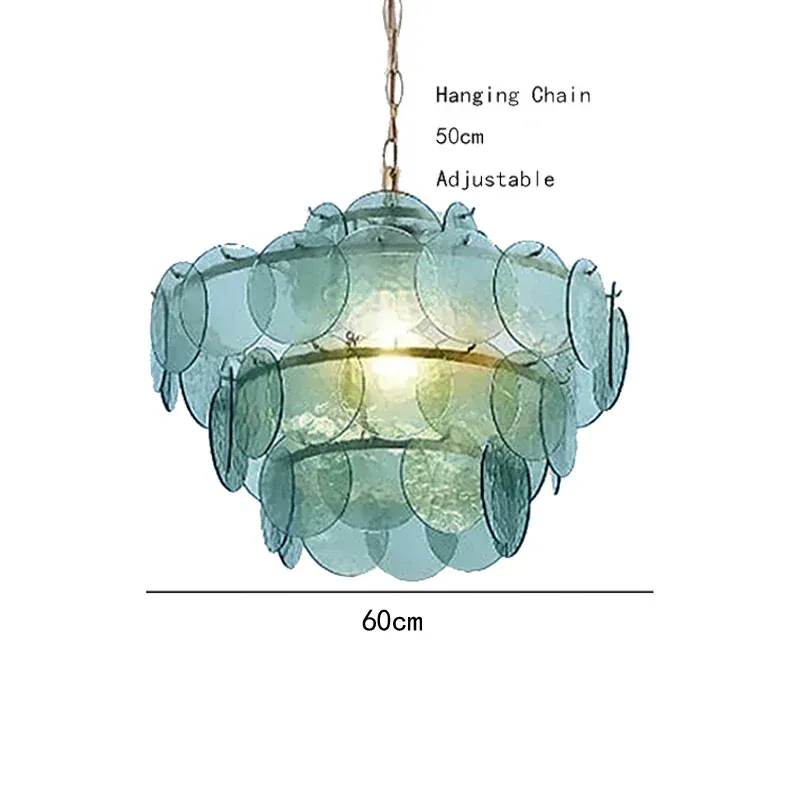 Lustre rond en verre au style rétro