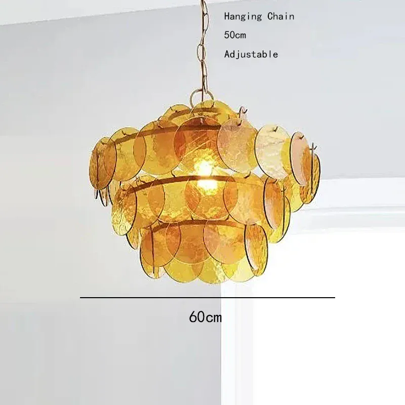 Lustre rond en verre au style rétro