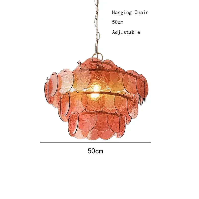 Lustre rond en verre au style rétro