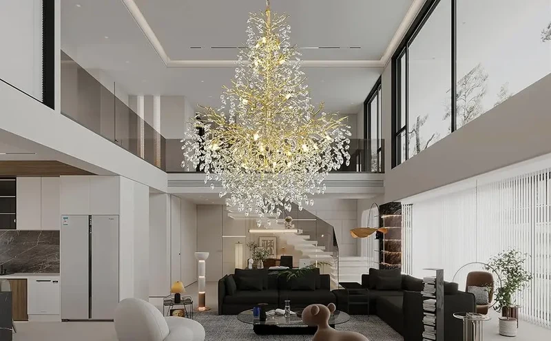 Lustre Design pour Salon et Haut Plafond