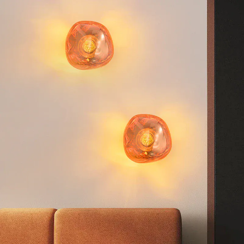 Applique bouton en verre retro