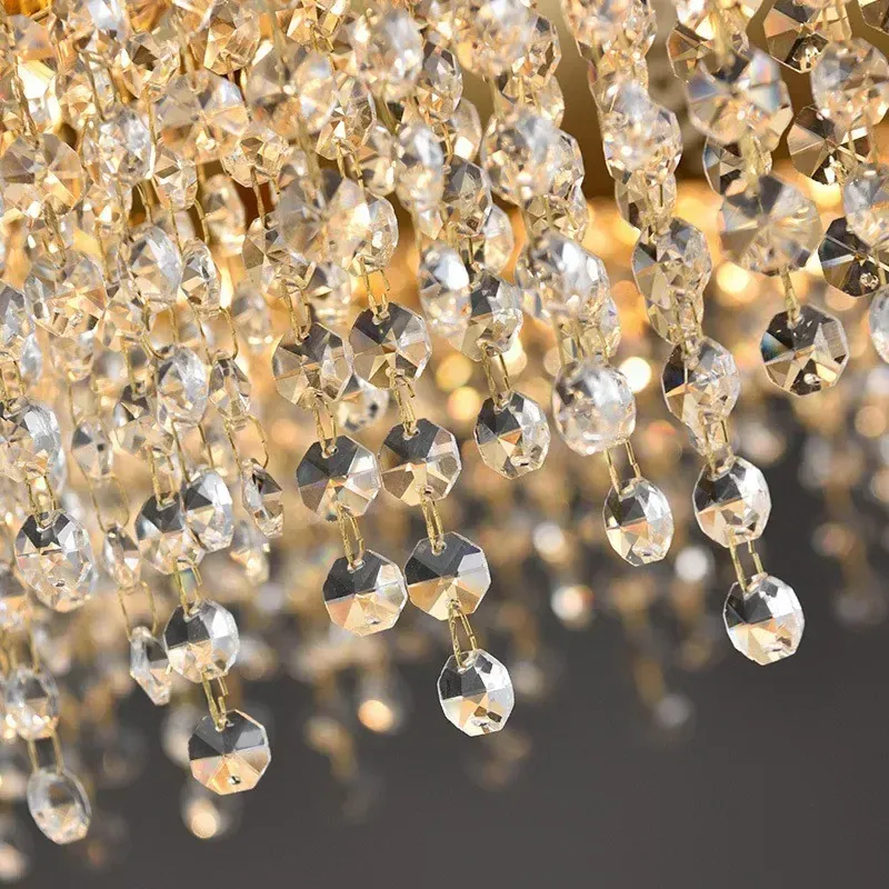 Luxury Stainless Steel Crystal Chandelier Living Dining Room Bedroom Light Simple Model House Villa Hotel Lobby Designer Lamp